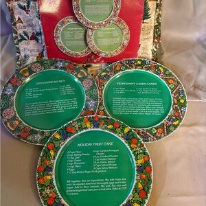Festive Holiday Recipe Plates Set